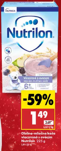 Nutrilon obilno-mliečna kaša viaczrnná s ovocím