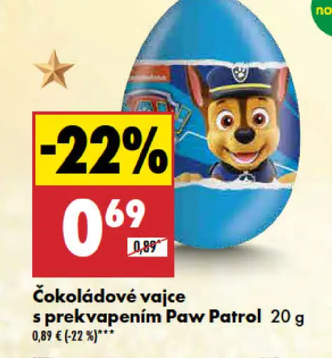 Čokoládové vajce s prekvapením Paw Patrol