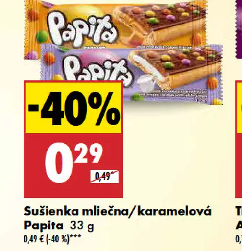 Papita sušienka mliečna/karamelová