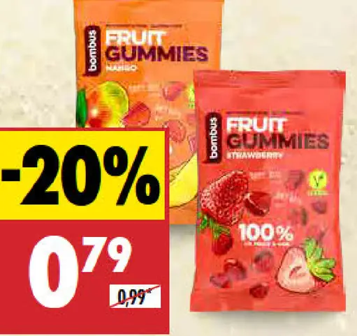 Bombus želé Fruit Gummies jahoda/mango