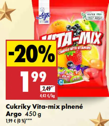 Argo Cukríky Vita-mix plnené