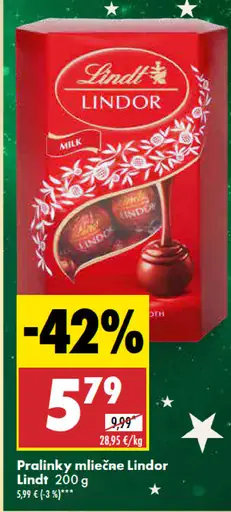 Lindor pralinky mliečne