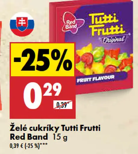 Red Band Tutti Frutti želé cukríky