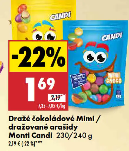 Monti Candi dražé čokoládové
