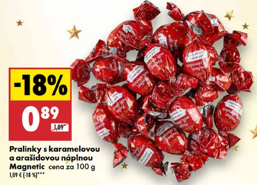 Magnetic Pralinky s karamelovou a arašidovou náplňou