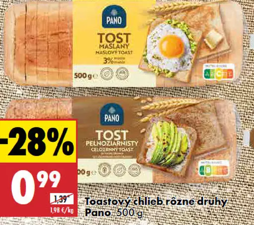 Pano Toastový chlieb