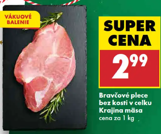 Bravčové plece bez kosti, v celku
