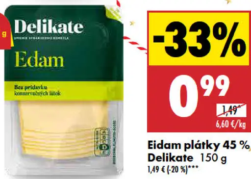 Eidam plátky 45%