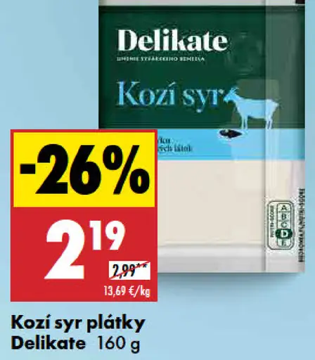 Delikate Kozí syr plátky