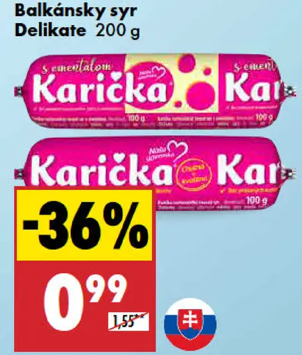 Karička črievko Tavený syr