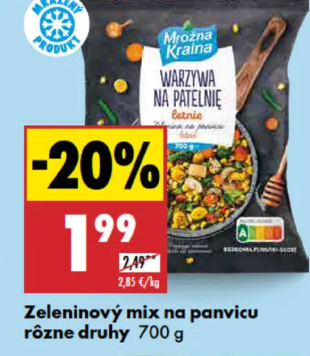 Zeleninový mix na panvicu rôzne druhy