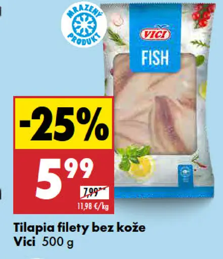 Vici Tilapia filety bez kože
