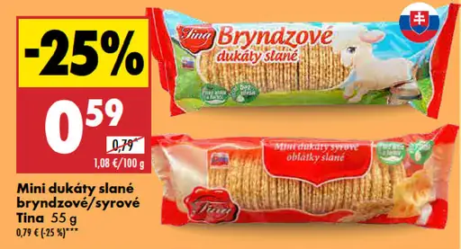 Tina Mini dukáty slané bryndzové/syrové