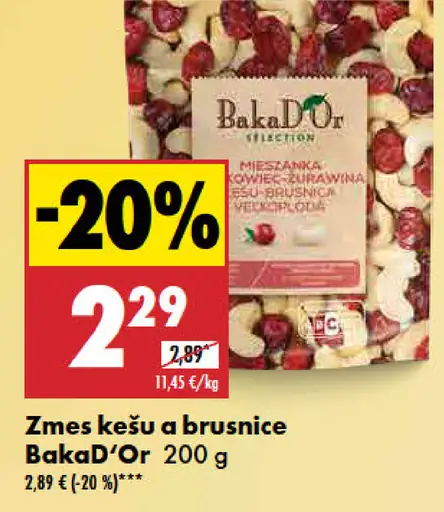 BakaD'Or Zmes kešu a brusnice