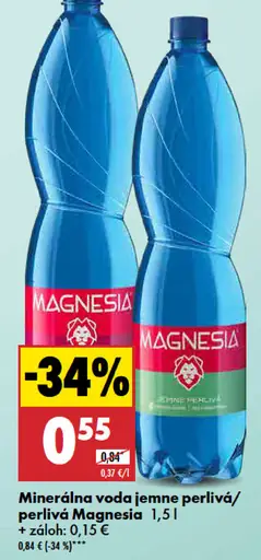 Magnesia Minerálna voda jemne perlivá