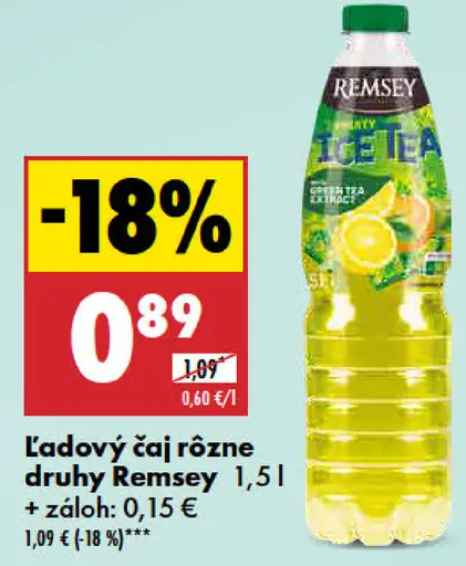 Ľadový čaj rôzne druhy Remsey