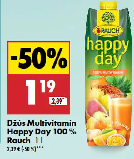 Džús Multivitamín Happy Day 100 %