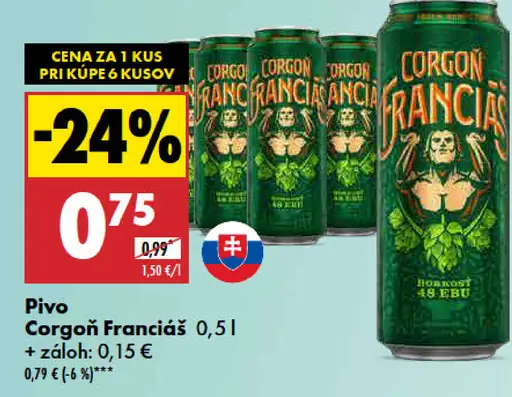 Corgoň Franciáš Pivo plechovka