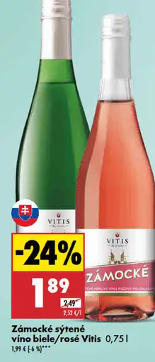 Zámocké sýtené vino biele/rosé Vitis