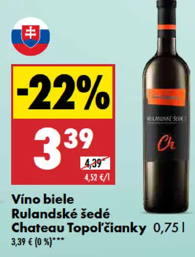 Chateau Topoľčianky Rulandské biele Vino biele