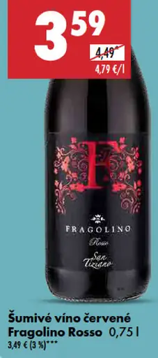 Šumivé víno červené Fragolino Rosso