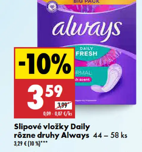 Always Daily Slipové vložky