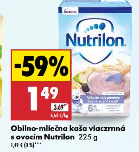 Nutrilon obilno-mliečna kaša viaczrnná s ovocím