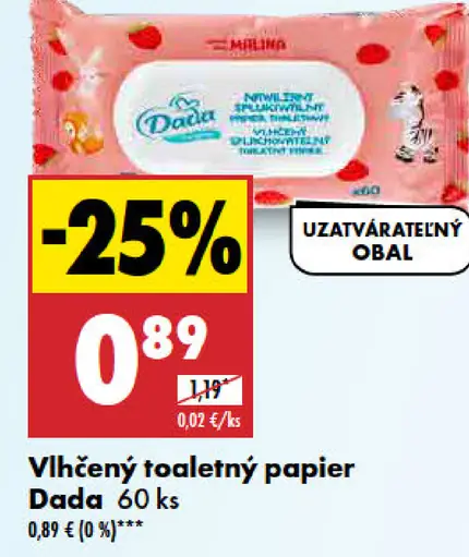 Dada Vlhčený toaletný papier