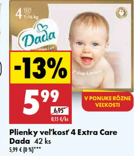 Dada plienky veľkosť 3 Extra Care