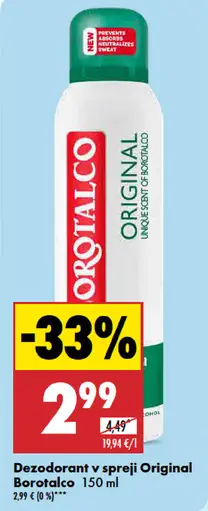 Borotalco Dezodorant v spreji Original