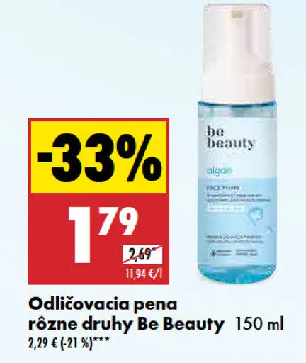 Be Beauty Odličovacia pena rôzne druhy