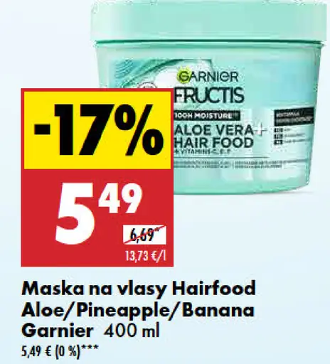 Maska na vlasy Hairfood Aloe/Pineapple/Banana Garnier