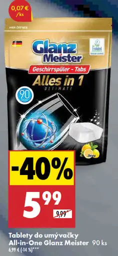 Glanz Meister Tablety do umývačky All-in-One