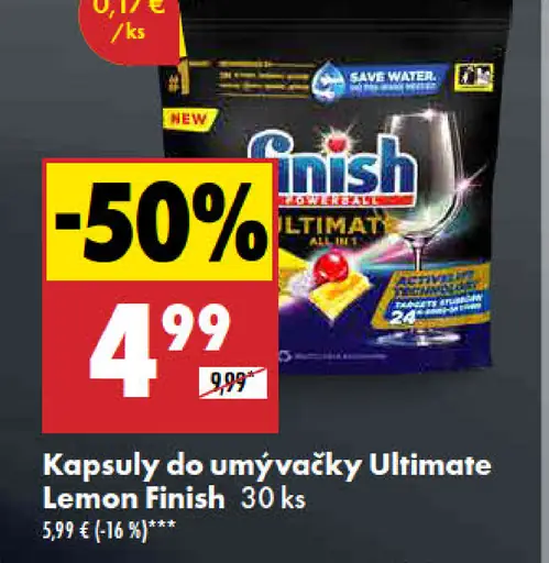 Finish Kapsuly do umývačky Ultimate+ Lemon