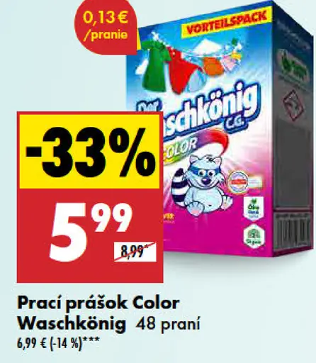 Waschkonig prací prášok Color