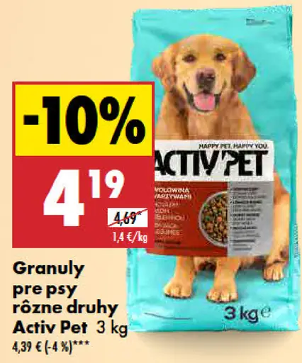 Activ Pet Granuly pre psy rôzne druhy malé plemená