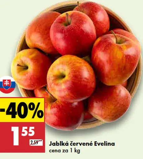 Červené jablká Evelina