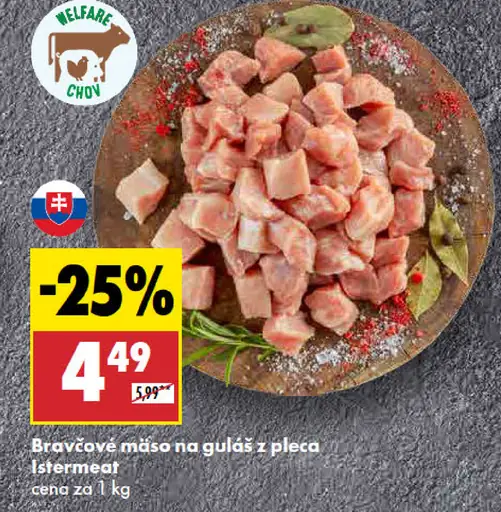 Istermeat Bravčové mäso na guláš