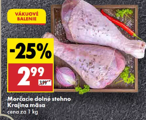 Krajina mäsa morčacie dolné stehno