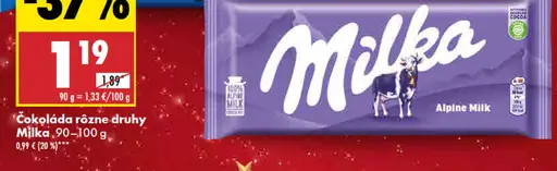 Milka Mliečna čokoláda