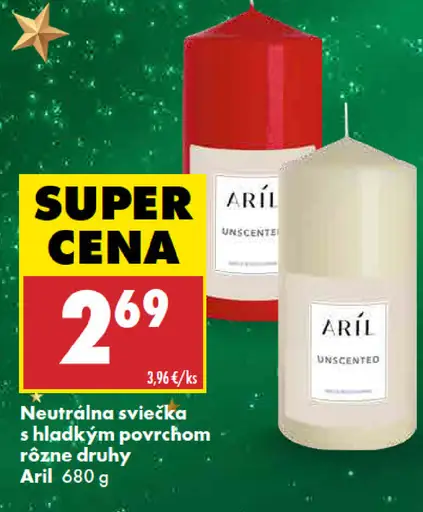 Aril Neutrálna sviečka s hladkým povrchom