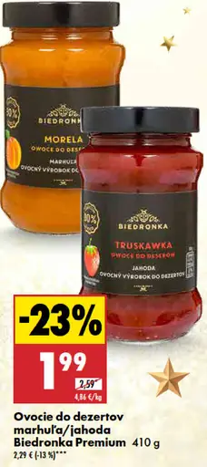 Biedronka Premium Ovocie do dezertov marhuľa/jahoda