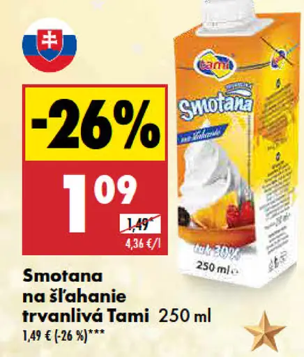Tami Smotana na šľahanie trvanlivá