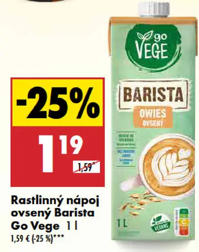 Go Vege Rastlinný nápoj ovsený