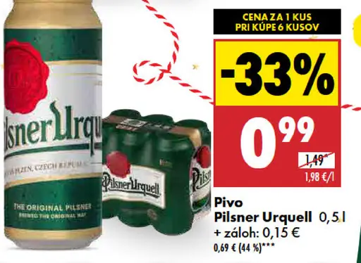 Pivo Pilsner Urquell plechovka