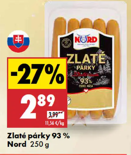 NORD Zlaté párky 93%