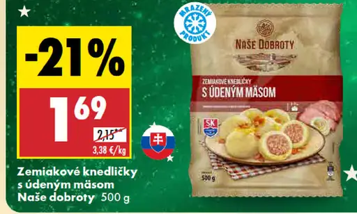 Naše Dobroty Zemiakové knedlíky s údeným mäšom