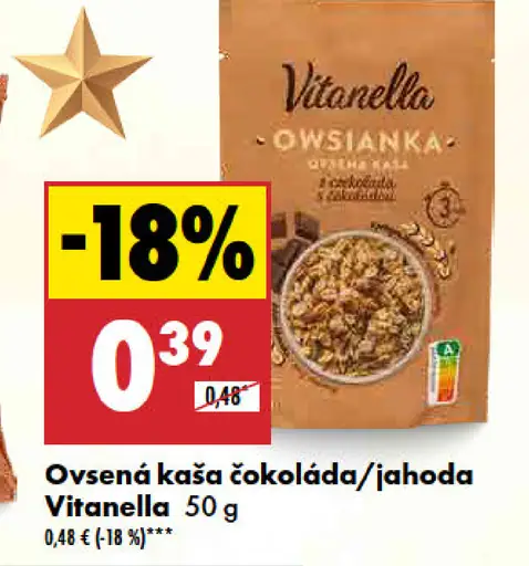 Ovsená kaša čokoláda/jahoda