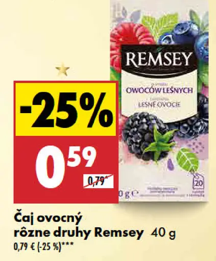 Remsey Čaj ovocný rôzne druhy