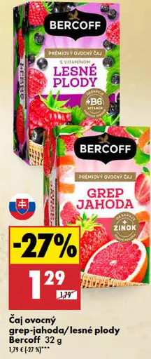 Bercoff ovocný čaj grep-jahoda/lesné plody